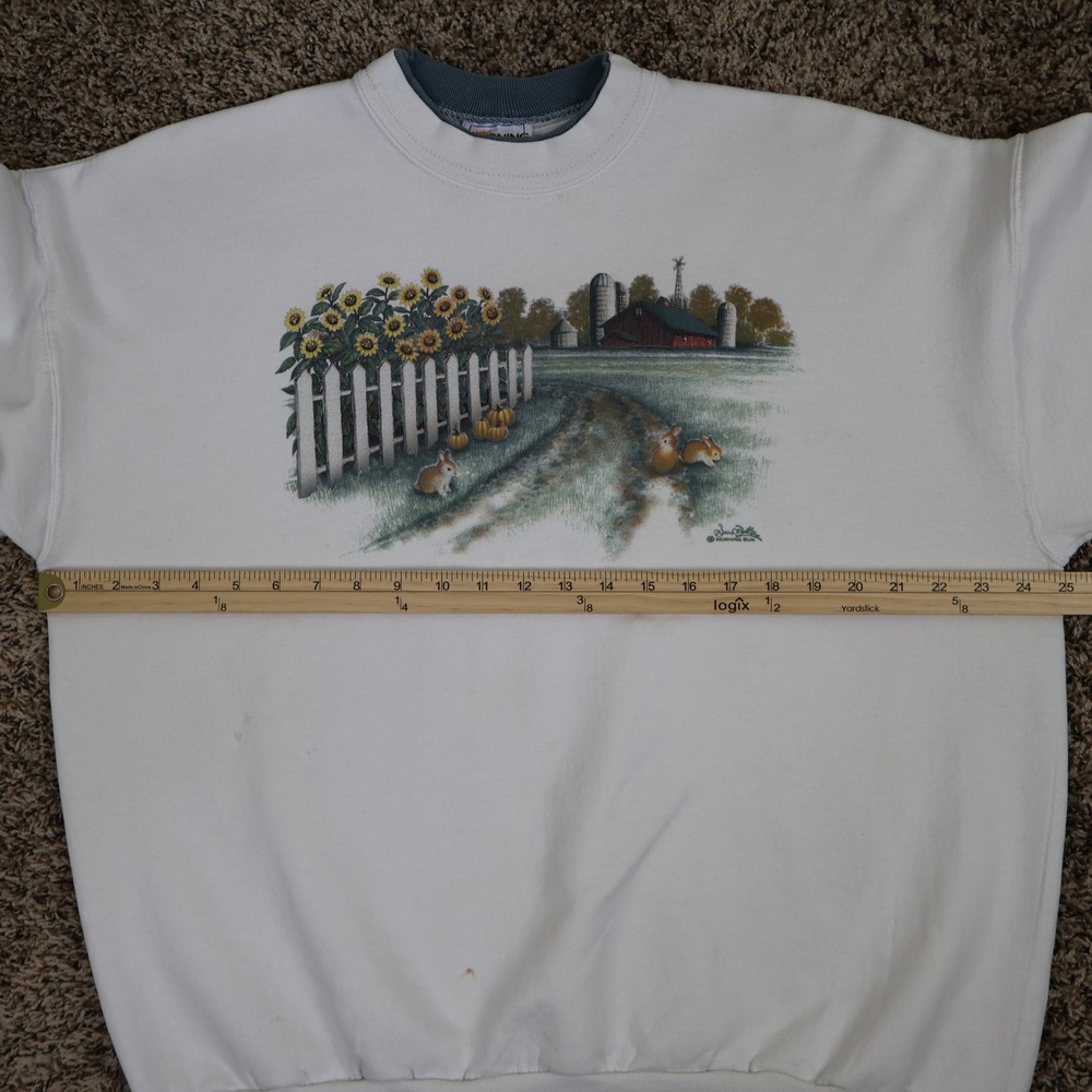 White Scenic Farm Graphic Sweatshirt - Picture 14 of 16